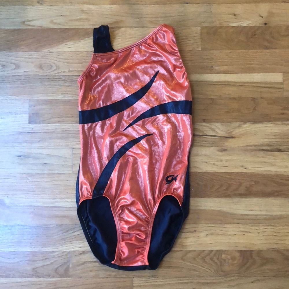 Shiny Orange and Black GK leotard